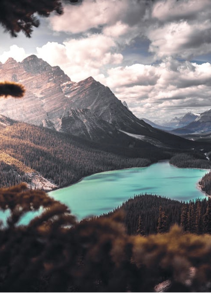 Mountains next to a lake